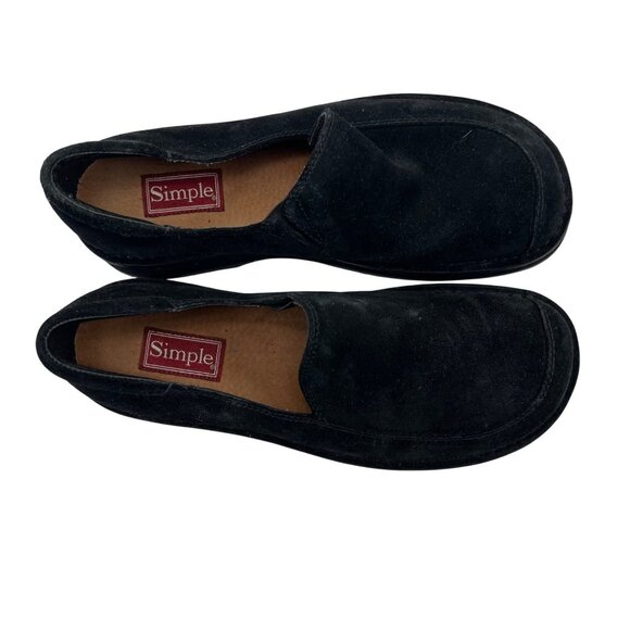 Simple Black Suede Slip-On Loafers Women's Size 7.5 - Picture 5 of 5